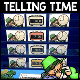 Telling Time Leprechaun Task Cards Digital Analog Math Cen