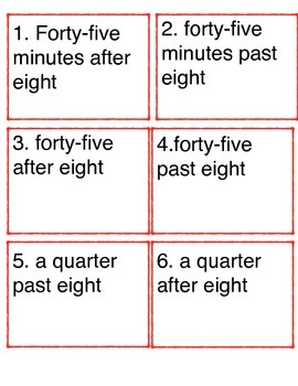 Preview of Telling Time Language Task Cards
