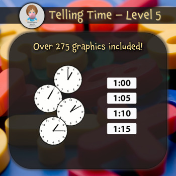 Preview of Telling Time Level 5 (Expert) - Graphics by Bubblegum Brain