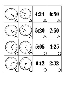 Telling Time Matching by Animal | TPT