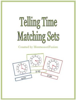 Preview of Telling Time Matching Sets & Recording Sheet