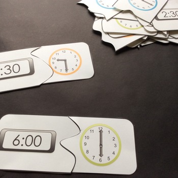 Telling Time Math Center-Matching Puzzles | TpT