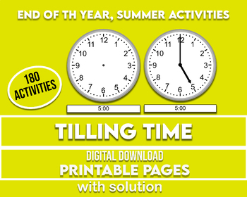 Preview of Telling Time Math Craft | End of Year Activities - Summer Activities