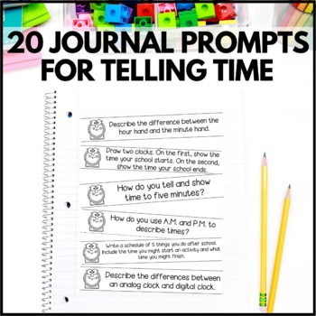 Telling Time Math Journal Prompts - 2nd Grade by Briana Beverly | TpT