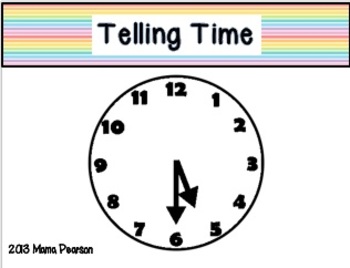 Telling Time Musical Chairs Game 5 Minute Increments