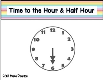 Telling Time Math Musical Chairs Game Hour Half Hour