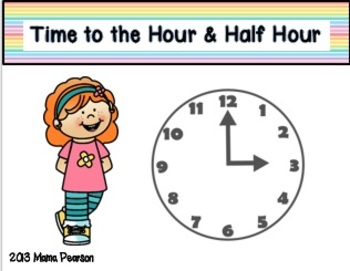 Telling Time Math Musical Chairs Game Hour Half Hour