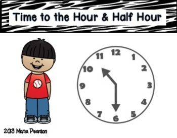 Telling Time Math Musical Chairs Game Hour Half Hour