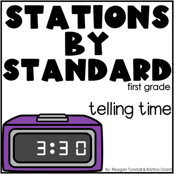 Preview of Telling Time Math Stations First Grade