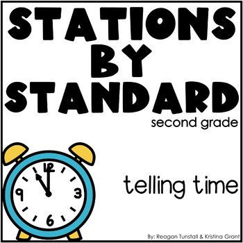 Preview of Telling Time Math Stations Second Grade