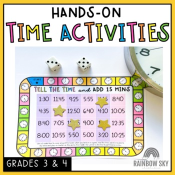 Preview of Telling Time Math centers | Grade 3 & Grade 4