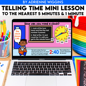 Preview of Telling Time Mini Lesson - PPT & Google - Distance Learning