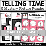 Telling Time Mystery Picture Puzzles | Hour & Half Hour