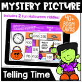 Telling Time Mystery Riddle BOOM Cards™ (Halloween Edition)