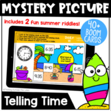 Telling Time Mystery Riddle BOOM Cards™ (Summer Edition) 