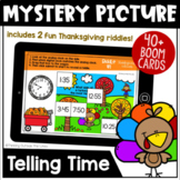 Telling Time Mystery Riddle BOOM Cards™ (Thanksgiving Edition)