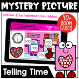 Telling Time Mystery Riddle BOOM Cards™ (Valentine's Day Edition)