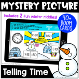 Telling Time Mystery Riddle BOOM Cards™ (Winter Edition) 