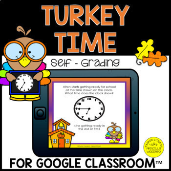 Preview of Telling Time Nearest 5 Minutes | For Google| 3rd Grade Digital Math