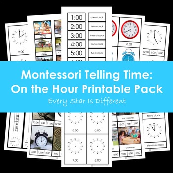 Preview of Telling Time: On the Hour Printable Pack