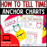 Telling Time | Parts of a Clock Anchor Charts | First and Second