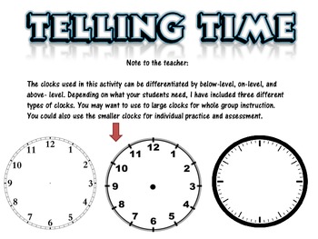 Telling Time Practice by Passion For Teaching | TPT