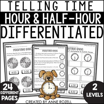Preview of Telling Time to the Nearest Hour and Half-hour Worksheets