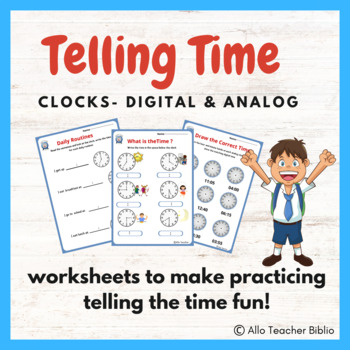 Preview of Telling Time: Practice Reading Clocks | Digital and Analog Clocks