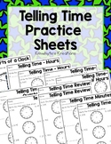 Telling Time Practice Sheets & Quizzes