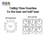 Telling Time Practice: To the Hour and to the Half Hour Pa