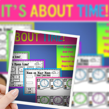 Preview of Telling Time Practice Worksheets (O'clock, Half Past, Quarter Past, Quarter to)