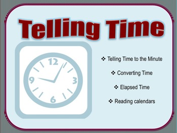 Preview of Telling Time & Reading Calendars Smart Notebook