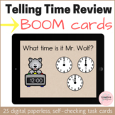 Telling Time Review Digital Task Cards with BOOM Cards for