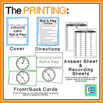 Telling Time to the Minute Dice Game by A Double Dose of Dowda | TpT