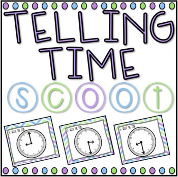 Preview of Telling Time SCOOT! Game, Task Cards or Assessment- Distance Learning