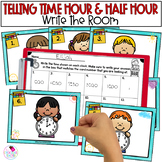 Telling Time - Hour and Half Hour - Write the Room - Analog Clock