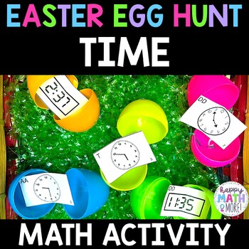 Preview of Telling Time Scoot Easter Egg Hunt Math Activity