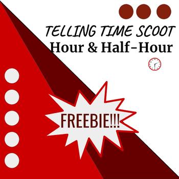 Preview of Telling Time Scoot-Hour & Half-Hour
