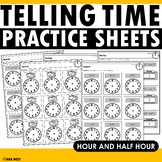 Telling Time Sheets - Hour and Half Hour