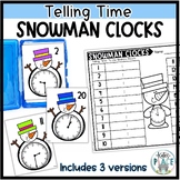 Telling Time Snowman Winter Task Cards