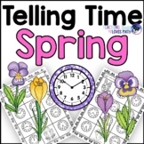 Spring Telling Time Practice Math Worksheets for 2nd Grade