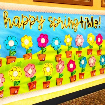 Telling Time: SpringTIME flower pot craft & bulletin board letters