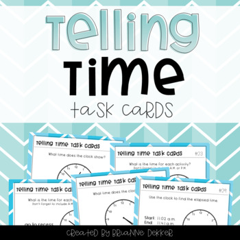 Telling Time Task Cards by Brianne Dekker | TPT