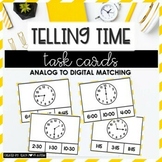 Telling Time Task Cards: Analog to Digital Match 