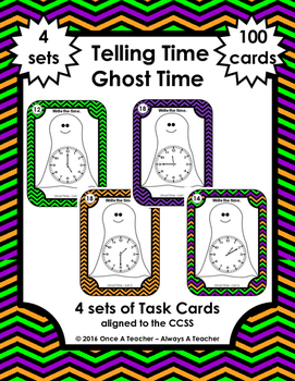 Preview of Telling Time Task Cards • Ghost Time