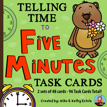 Preview of Telling Time Task Cards {To Five Minutes}