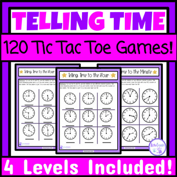 Tick Tock Tac Toe (Time): One-Page Math Game
