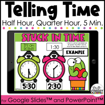 Preview of Telling Time Task Cards | Time to the Hour, Half Hour, Quarter Hour, 5 Minutes