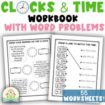 Preview of Telling Time To The Hour And Half Hour Worksheets | Digital and Analog Clocks