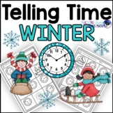 Winter Telling Time Practice Math Worksheets for 2nd Grade